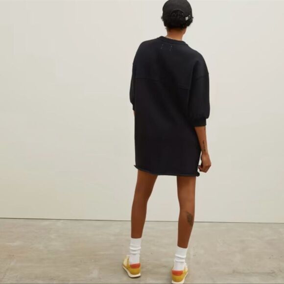 Everlane Black Track midi dress organic cotton size Medium NWOT - Picture 7 of 7